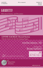 Gaudete! arranged by Michael Engelhardt. For Choral (SSA DIVISI). Walton Choral. 8 pages. Walton Music #WLG136. Published by Walton Music.

From Piae Cantiones (1582), this setting of “Gaudete” is in a progressive style, yet well suited to the medieval melody. Its energy is derived from the accented rhythms and dance-like percussive elements, all adding to the joyous nature of this piece. With 4-player percussion accompaniment (score and parts available separately). Also available for TTBB divisi. Duration: ca. 4:45.

Minimum order 6 copies.