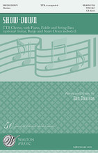 Show-Down by Dan Davison. For Banjo, Choral, Fiddle, Guitar, Snare Drum, String Bass (TTB). Walton Choral. 24 pages. Walton Music #WW1467. Published by Walton Music.

In true all-American style, fiddle and all, this lively hoedown takes you to a country barn where the musicians are squaring off to exhibit their musical prowess, making it appealing to all levels of men's choirs looking for a show stopper. Fiddle, String Bass and optional Guitar, Banjo and Snare Drum parts are included. Duration: ca. 3:30.

Minimum order 6 copies.