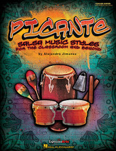 Picante. (Salsa Music Styles for the Classroom & Beyond). By Alejandro Jimenez. For Choral (TEACHER ED). Expressive Art (Choral). 72 pages. Published by Hal Leonard.

Hola Amigos! Experience authentic music styles of the Afro-Spanish-Caribbean by Puerto Rican-born author & bi-lingual educator, Alejandro Jimenez. Connect with educational philosophies and cultural backgrounds of the Spanish Caribbean to understand how they influenced the music of that area. Learn how song, dance, rhythmic instruments and drama all come together to help build confidence and promote personal expression. Originally developed and used in urban, multi-cultural settings here in the United States, the works featured in Picante are for all general music classes. Students form their own Latin Music ensembles and explore the highly rhythmic beat of the plena from Puerto Rico, the regueton which is popular among urban Latino youth, the fast two-step beat of the merengue from the Dominican Republic, the bomba from Puerto Rican folk music, and the son from Cuban dance music. These different styles influenced what we now call Salsa music. The kid-friendly ensembles have been written for Grades 5-9 and are presented from easy to more difficult. A variety of short, easily-learned ostinato rhythm patterns are played on Latin percussion and Orff instruments and added one at a time, followed by the Spanish and English lyrics. These voice parts are also made up of short ostinato patterns that, when layered in, create easily-sung harmonies in an instant! You can perform all or some of the voice parts, so do what best fits your situation. A helpful teaching sequence, dance steps and objectives linked to the National Standards are provided for each song, and all ensemble parts are reproducible! The piano/vocal printed score represents the form of each song as recorded on the companion CD, and is only a suggested guide to follow. Encourage your students to be creative and make up their own song form! Available separately: Teacher Edition (with reproducible pages), Performance/Accompaniment CD, Classroom Kit (Teacher and P/A CD). Suggested for grades 5-9.