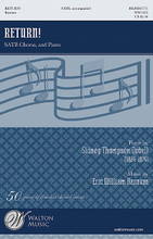 Return! by Eric William Barnum. For Choral (SATB). Walton Choral. 16 pages. Walton Music #WW1455. Published by Walton Music.

This work is inspired by the emotions in the profound text about hope in times of unrest. In a straight four-part setting, the composer lets the drama unfold through the climax of the work. A fine centerpiece in a concert, it is appropriate for high school and beyond. Duration: ca. 4:45.

Minimum order 6 copies.