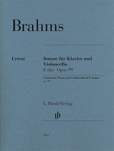 Sonata in F Major Op. 99 for Piano and Violoncello (with marked and unmarked string parts). By Johannes Brahms (1833-1897). Edited by Egon Voss and Johannes Behr. For Cello, Piano. Henle Music Folios. Softcover. 62 pages. G. Henle #HN1135. Published by G. Henle.

Brahms' cello sonatas are probably amongst the most beautiful that have ever been written for this instrument. The publication of the two works in the new Brahms Complete Edition has prompted a new Urtext edition of the Sonata in F major: This classic work has now been newly engraved and reflects current scholarly findings.