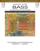 Arias for Bass - Complete Package (with Diction Coach and Accompaniment CDs). Edited by Robert L. Larsen. For Bass, Piano Accompaniment. Vocal Collection. Book with CD. 264 pages. Published by G. Schirmer.

Aria Book/Diction Coach/Accompaniment CDs combined

Diction Coach includes IPA, word for word translations, and diction lessons recorded by a professional, native speaker coach.

Accompaniment CDs were recorded by professional vocal coach.