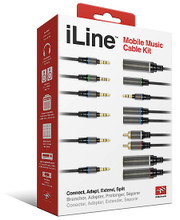 iLine. (Cable Kit for iOS Devices). Hardware. General Merchandise. Hal Leonard #ILINE-KIT-IN. Published by Hal Leonard.

Have you ever been in a situation where you didn't have the right cable for the job? With the iLine Mobile Music Cable Kit, you'll never be without options. The kit is a complete collection of six high-quality audio cables (with a convenient travel case), designed to provide users of smartphones, tablets, MP3 players and laptops with the tools they need to handle virtually any signal routing and audio-cabling situation. The kit covers a wide range of mobile and audio applications, including hard-to-find ones like converting stereo signals to mono, extending a headphone cable (and still being able to use the built-in mic), or easily connecting your phone or laptop to DJ or home stereo gear.