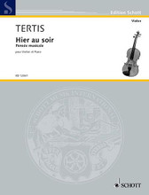 Hier Au Soir by Lionel Tertis. Schott. Schott Music #ED12061. Published by Schott Music.