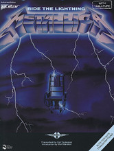 Ride The Lightning by Metallica. For Guitar. Play It Like It Is. Metal and Hard Rock. Difficulty: medium. Guitar tablature songbook. Guitar tablature, standard notation, vocal melody, lyrics, chord names, guitar chord diagrams and guitar notation legend. 64 pages. Cherry Lane Music #7019. Published by Cherry Lane Music.

Matching folio to Metallica's second album, including: Creeping Death * Fade To Black * and more.