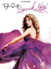 Taylor Swift - Speak Now by Taylor Swift. For Piano/Vocal/Guitar. Piano/Vocal/Guitar Artist Songbook. Softcover. 136 pages. Published by Hal Leonard.

With a winning mix of pop sounds, country twang, and confessional lyrics, Speak Now is the highly anticipated follow-up to Taylor Swift's hugely successful sophomore release Fearless. This folio features piano/vocal/guitar arrangements of all 14 tracks from the celebrated songstress: Back to December • Better Than Revenge • Dear John • Enchanted • Haunted • Innocent • Last Kiss • Long Live • Mean • Mine • Never Grow Up • Sparks Fly • Speak Now • The Story of Us.