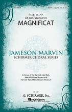 Magnificat (Jameson Marvin Choral Series). By Giovanni de Palestrina. Arranged by Jameson Marvin. For Choral (SSAA A Cappella). Choral. Published by G. Schirmer.

Jameson Marvin, through his work with Harvard and Radcliffe, has re-established the importance of teaching polyphony in the modern choral classroom. This beautiful setting of the Magnificat by Palestrina has been editited by Dr. Marvin to accommodate modern notation, clefs and measure lines. He also maintains rhythmic groupings enabling the singers to move beyond the tyranny of the bar line and bring a beautiful and authentic performance to the stage.

Minimum order 6 copies.