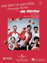 One Way or Another (Teenage Kicks) by One Direction. For Piano/Vocal/Guitar. Piano Vocal. 8 pages. Published by Hal Leonard.

This sheet music features an arrangement for piano and voice with guitar chord frames, with the melody presented in the right hand of the piano part as well as in the vocal line.