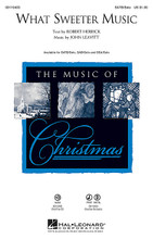 What Sweeter Music by John Leavitt. For Choral (SATB Chorus and Solo). Sacred Christmas Choral. Published by Hal Leonard.

The 17th century poem by Robert Herrick forms the basis for this lovely setting. The solo opening is taken up by the choir in a gently imitative way, followed by a contrasting middle section that reflects the imagery portrayed in the text. Finally, the music modulates and the rich choral textures bring the work to a fulfilling conclusion.

Minimum order 6 copies.