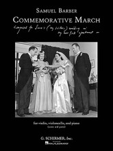 Commemorative March (First Edition Piano Trio Score and Parts). By Samuel Barber (1910-1981). Edited by David Flachs. For Cello, Piano, Violin, Piano Trio. Ensemble. Softcover. 12 pages. Published by G. Schirmer.
Product,57627,The Enchanted Wanderer (Study Score)"