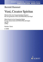 Veni, Creator Spiritus. (Motet Based on Gregorian Hymn for 2 Mixed Choirs and Organ (Score)). By Bertold Hummel (1925-2002). For Choral. Choral Large Works. Book only. 24 pages. Schott Music #C53585. Published by Schott Music.