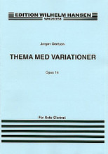 Jorgen Bentzon: Theme And Variations For Solo Clarinet Op. 14 by Niels Viggo Bentzon. Clarinet. Music Sales America. 20th Century. 6 pages. Edition Wilhelm Hansen #WH20358. Published by Edition Wilhelm Hansen.

Jorgen Bentzon's Theme And Variations for solo Clarinet from Opus 14.