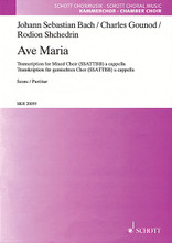 Ave Maria (SSATTBB a cappella). By Charles Francois Gounod (1818-1893) and Johann Sebastian Bach (1685-1750). Arranged by Rodion Shchedrin. For Choral (SSATTBB A Cappella). Choral. Book only. 8 pages. Schott Music #SKR20059. Published by Schott Music.
Product,57989,Fantaisie sur des airs"