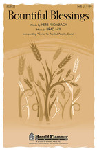 Bountiful Blessings by Brad Nix. For Choral (SATB). Harold Flammer. Octavo. 12 pages. Published by Shawnee Press.

Uses: General, Thanksgiving, Stewardship

Scripture: Psalm 95:2; Hebrews 6:7

Joyfully proclaiming the richness of God's abundant life, this lilting piece in 6/8 creates a truly special moment for any service of gratitude. The incorporation of Come Ye Thankful People Come provides a winsome surprise and invites the congregation to gather for praise and thanksgiving. Duration: ca. 2:40.

Minimum order 6 copies.