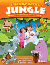 Jammin' In The Jungle! by Carole Searle and Denise Hollingworth. For Choral (REPRO COLLECT UNIS BOOK/CD). Musicals. Published by Shawnee Press.

Come on a musical safari into a magical jungle where you can drum with the monkeys, sing with lions, and shake like a rattlesnake! Educationally based, this fun-filled collection of songs is jam-packed with practical ideas for enhancing children's musical development through singing, movement, playing percussion instruments, and other hands-on activities! Jammin' in the Jungle is a fantastic resource for both classroom and home use and is suited to children aged 4-8 years. Come along and join in the fun of making music! Songs include: Jammin' in the Jungle * Snappity Snap * Elephant Paint * Monkey Rhythm * We Can Shake Like a Rattle Snake * Amazing Snakes * Hippo Rock * I'm Walking Through the Jungle * Bongo Bob * Jungle Wash Day * Barrel of Monkeys * Tigers Are a-Creeping * Monkey Hug * Tiger Jive.