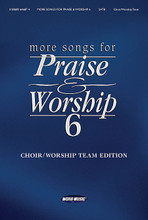 More Songs for Praise & Worship - Volume 6 by Various. For Piano/Vocal/Guitar (Piano). Sacred Folio. 256 pages. Word Music #080689648878. Published by Word Music.

A new wave of great praise and worship songs has begun flowing into the church. These songs have begun to reach across former boundaries of generation, culture and style to draw believers of all ages and Christian traditions into the presence of God. Now these songs are more accessible than ever before with the More Songs for Praise & Worship series from Word Music. Each volume features dozens of songs, and is available in several different formats to meet worship musicians' needs:

The Piano/Guitar/Vocal Edition is a spiral-bound book with moderately easy piano arrangements containing melody in the right hand, and including lyrics and chord symbols.