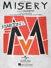 Misery by Maroon 5. For Piano/Vocal/Guitar. Piano Vocal. 8 pages. Published by Hal Leonard.

This sheet music features an arrangement for piano and voice with guitar chord frames, with the melody presented in the right hand of the piano part, as well as in the vocal line.