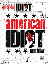 American Idiot - The Musical. (Vocal Selections). By Green Day. By Green Day and Tom Kitt. For Piano/Vocal. Artist/Personality; Book; Piano/Vocal/Chords; Shows & Movies. Broadway. Softcover. 228 pages. Alfred Music Publishing #35149. Published by Alfred Music Publishing.

This collectible piano vocal songbook of the critically acclaimed Broadway show features four pages of full-color photographs and sheet music for all 22 of the show's songs. Titles: American Idiot • Jesus of Suburbia (Jesus of Suburbia, City of the Damned, I Don't Care, Dearly Beloved, Tales of Another Broken Home) • Boulevard of Broken Dreams • Favorite Son • Are We the Waiting • St. Jimmy • Give Me Novacaine • Last of the American Girls/She's a Rebel • Last Night on Earth • Too Much Too Soon • Before the Lobotomy • Extraordinary Girl • When It's Time • Know Your Enemy • 21 Guns • Wake Me Up When September Ends • Whatsername • When It's Time (Bonus Song) • and more.