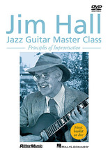 Jim Hall - Jazz Guitar Master Class. (Principles of Improvisation). By Jim Hall. For Guitar. DVD. DVD. Published by Rittor Music.

Jim Hall, the great jazz improviser, presents a jazz guitar master class for all guitarists. This DVD is unique because it not only provides a detailed approach to jazz improvisation by demonstrating techniques and musical theory, but it also allows students to find their own musical voices by showing possibilities based on Hall's musical experiences. This DVD is designed for the newcomer to jazz guitar. It covers the fundamentals and basic concepts essential for jazz improvisation. Hall's master class was taped in an informal setting, with conversations and performances by Hall and New York City jazz guitarist Satoshi Inoue. Topics covered include: approach to basic blues • discovering jazz guitar • sounds of jazz guitar • fingering and picking • dynamics • motive development • II-V-I progressions • finding your own voice. 57 minutes.