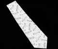 Staffs Tie - White with Black Music Notes. 