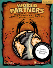 World Partners. (Multicultural Collection of Partner Songs and Canons). By Cheryl Lavender. For Choral (CLASSRM KIT). Expressive Art (Choral). Published by Hal Leonard.

Calling all world brothers and sisters! Travel our musical globe with WORLD PARTNERS! Like the patches of a family quilt, the folk songs of the world's children tell their stories. Arranged by master music educator, Cheryl Lavender, the twelve “patches” in this collection are shared with the hope that global cultures and traditions might be better understood and celebrated by our world siblings and ultimately come together into the “quilt of humanity.” For instantly successful and “can-do” harmonies, these kid-tested folk songs are arranged with catchy, original partner songs and canons. Adaptable for classroom or concert, all songs are reproducible and include piano/vocal arrangements, teaching tips and reproducible songsheets with phonetic pronunciations. For a richer performance opportunity, many songs feature Orff and percussion parts, as well as easy-to-learn folk dances. For added value, there are teaching objectives linked to the National Standards for each song! Available: Teacher Edition (with reproducible pages), Performance/Accompaniment CD, Classroom Kit (Teacher and P/A CD). Suggested for grades 3-8.