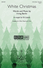 White Christmas (Discovery Level 1). By Irving Berlin. Arranged by Ed Lojeski. For Choral (3-Part Mixed). Discovery Christmas Choral. 8 pages. Published by Hal Leonard.

This Irving Berlin favorite really shimmers and sparkles in this well-crafted arrangement for young voices. One of the most important songs of the 20th century, every choir should experience this classic! Discovery Level 1. Available separately: 3-Part Mixed, 2-Part, VoiceTrax CD. Duration: ca. 2:35.

Minimum order 6 copies.