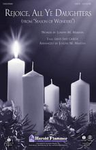 Rejoice, All Ye Daughters ((from Season of Wonders)). Arranged by Joseph M. Martin. For Choral (SATB). Harold Flammer Christmas. Octavo. 12 pages. Published by Shawnee Press.

Uses: Advent

Scripture: Zechariah 9:9; Zephaniah 3:14

With cheerful abandon, this carol “re-tooling” is filled with sparkling grace! A new text for Advent brings this well-known English carol into liturgical use earlier in the season and connects Old Testament prophecy with Mary's jubilation. This unique perspective swirls with a dance-like theme that heightens the joyful spirit of the anthem. From the opening drone heard in the men's part there is innovation and beauty. Some optional a cappella moments offer sonic contrast with the lighter unison and 2-part episodes. Available separately: SATB, StudioTrax CD (Accomp., SplitTrax, Perf.), Orchestration (Score & Parts for Flute 1 & 2, Oboe, Clarinet 1 & 2, Bassoon, Horn 1 & 2, Trumpet 1-3, Trombone 1 & 2, Bass Trombone/Tuba, Timp, Percussion, Harp, Violin 1 & 2, Viola, Cello, Double Bass). Duration: ca. 3:13.

Minimum order 6 copies.