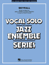 Skyfall (Vocal Solo or Tenor Sax Feature). By Adele. By Adele Adkins and Paul Epworth. Arranged by Roger Holmes. For Jazz Ensemble (Score & Parts). Vocal Solo/Jazz Ensemble Series. Grade 3-4. Published by Hal Leonard.

From the latest James Bond blockbuster motion picture Skyfall, pop superstar Adele hit the airwaves and charts with this powerful theme song that blends a soulful rock style with a hint of the signature Bond spy music. Here's a terrific setting for jazz ensemble that features either a tenor sax or vocal soloist.