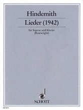 Lieder. (Soprano and Piano). By Paul Hindemith (1895-1963). For Piano, Voice. Schott. 55 pages. Schott Music #ED9371. Published by Schott Music.

1942 proved to be the 'year of the song' for Hindemith. Within a few months he wrote 21 songs for his wife, Gertrud, a classically trained singer. Until now these songs have only been published in the Hindemith Complete Edition but are now available separately for the first time. For soprano and piano.