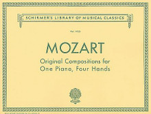 Original Compositions for One Piano, Four Hands. (Piano Duet). By Wolfgang Amadeus Mozart (1756-1791). For Piano, 1 Piano, 4 Hands. Piano Duet. Classical Period. Collection. 112 pages. G. Schirmer #LB1735. Published by G. Schirmer.

Contents: Sonata in D, K.381 • Sonata in Bb, K.358 • Sonata in F, K.497 • Sonata in C, K.521 • Fantasy No. 1 in F Minor, K.594 • Fantasy No. 2 in F Minor, K.608 • Variations in G, K.501 • Fugue in G Minor, K.401.