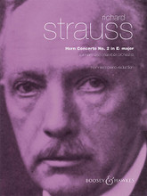 Horn Concerto No. 2 in E-Flat Major (for Horn and Chamber Orchestra (Piano Reduction)). By Richard Strauss (1864-1949). Edited by Harold Perry. For French Horn, Orchestra, Piano (Horn). Boosey & Hawkes Chamber Music. Set of performance parts. 44 pages. Boosey & Hawkes #M060025471. Published by Boosey & Hawkes.

for Horn and Piano Reduction.