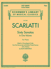 60 Sonatas, Books 1 and 2 by Domenico Scarlatti (1685-1757). Edited by Ralph Kirkpatrick. For Piano, Piano/Keyboard. Piano. Softcover. 256 pages. G. Schirmer #LB2063. Published by G. Schirmer.

The two volumes of Kirkpatrick's classic edition in Schirmer's Library of Musical Classics have been combined in one convenient and affordable volume.