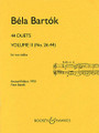 44 Duets - Volume II (No. 26-44). (for two violins). By Bela Bartok (1881-1945). For Violin Duet. Boosey & Hawkes Chamber Music. 20th Century and Hungarian. Difficulty: medium to medium-difficult. Instrumental duet book. Standard notation. 51 pages. Boosey & Hawkes #M051350797. Published by Boosey & Hawkes.

Each of the pieces is based on a peasant melody, with two exceptions. The pieces are arranged roughly in order of difficulty.