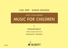 Music for Children (Volume 1: Pentatonic). By Carl Orff (1895-1982). Arranged by Gunild Keetman and Margaret Murray. For Percussion, Recorder, Orff Instruments, Voice. Schott. Score for Voice and/or Instruments. 152 pages. Schott Music #ED4865. Published by Schott Music.

Carl Orff devoted much of his life to music for children. His pioneering work continues under the guidance of teachers and educators in many countries. The five basic German volumes of “Music for Children” by Carl Orff and Gunild Keetman were published between 1950 and 1954. The considerable growth of Orff-Schulwerk in the United States led to the publication of the American Edition (1977) to satisfy the requirements of a different educational system and national heritage. Music for Children is a stimulating source of material for music teaching. Contents of this first volume: speech and rhythmic exercises, nursery rhymes, songs, instrumental pieces and melodic exercises using only the five note scale, with instructions and notes. Illustrated. Includes: Cuckoo • Pat-a-cake • Little Tommy Tucker • Wee Willie Winkie • Bye, baby bunting • Ring-a-ring o'roses • Grey goose and gander Walk down the path • Two little dicky birds • Tommy's fallen in the pond • Unk, unk, unk • Tom, Tom the piper's son • My little pony • Cross-patch • Warm hands warm • Shoe the little horse • Polly put the kettle on • Cuckoo, where are you? • Early to bed • The baker • The day is now over • Little Boy Blue • There was an old woman • One to make ready • The north wind doth blow • O Lady Mary Ann • I love sixpence • Ding, dong, the bells do ring • The Campbells are coming • The grand old Duke of York • Oliver Crombwell • Allelujy • Where are you going to, my pretty maid?