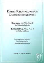 Romance Op. 97a, No. 8. (from the film 'The Gadfly'). By Dmitri Shostakovich (1906-1975). For Piano, Violin (Violin). String Solo. Book only. 6 pages. Sikorski #SIK6610. Published by Sikorski.