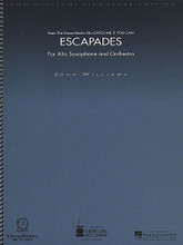 Escapades (for Alto Saxophone and Orchestra) - Deluxe Score. (From the DreamWorks Film "Catch Me If You Can"). By John Williams. For Full Orchestra. John Williams Signature Edition. Movies. Difficulty: medium-difficult. Full score (spiral bound). Full score notation and introductory text. 59 pages. Duration 13m. Published by Cherry Lane Music.