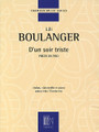 D'un soir triste. (Piano Trio Score and Parts). By Juliette Marie Olga (Lili) Boulanger (1893-1918). For Piano Trio. Editions Durand. 20 pages. Editions Durand #DF15697. Published by Editions Durand.

Lili Boulanger (1893-1918) was a French composer, the younger sister of noted composition teacher Nadia Boulanger. This lovely, impressionistic trio is published here for the first time.