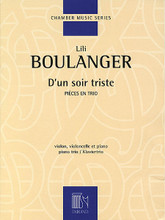 D'un soir triste. (Piano Trio Score and Parts). By Juliette Marie Olga (Lili) Boulanger (1893-1918). For Piano Trio. Editions Durand. 20 pages. Editions Durand #DF15697. Published by Editions Durand.

Lili Boulanger (1893-1918) was a French composer, the younger sister of noted composition teacher Nadia Boulanger. This lovely, impressionistic trio is published here for the first time.