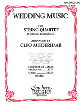 Wedding Music (String Solos & Ensemble/String Quartet). Arranged by Aufderhaar, Cleo. For String Quartet. String Solos & Ensembles - String Quartet. Southern Music. Grade 4. 12 pages. Southern Music Company #B458VC. Published by Southern Music Company.