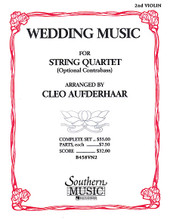 Wedding Music (String Solos & Ensemble/String Quartet). Arranged by Aufderhaar, Cleo. For String Quartet. String Solos & Ensembles - String Quartet. Southern Music. Grade 4. 12 pages. Southern Music Company #B458VN2. Published by Southern Music Company.