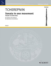 Sonata in One Movement. (Clarinet and Piano). By Alexander Tcherepnin (1899-1977). For Clarinet, Piano. Klarinetten-Bibliothek (Clarinet Library). 20 pages. Schott Music #KLB22. Published by Schott Music.