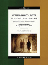 Pictures At an Exhibition by Modest Petrovich Mussorgsky (1839-1881). Arranged by Maurice Ravel. For Orchestra (Score). Boosey & Hawkes Scores/Books. Classical Period and Russian. Full score. 130 pages. Boosey & Hawkes #M060114380. Published by Boosey & Hawkes.

Based on the original printed score of 1929, including facsimile of Ravel's manuscript. Duration: ca. 29 minutes.