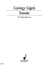 Cello Sonata by Gyorgy Ligeti (1923-2006) and Gy. For Cello (Cello). Schott. Book only. 7 pages. Schott Music #ED7698. Published by Schott Music.