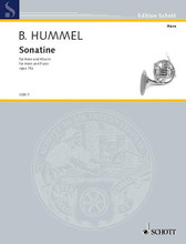 Sonatina Op. 75A. (Horn and Piano). By Bertold Hummel (1925-2002). For French Horn. Il Corno (Horn Library). 22 pages. Schott Music #COR7. Published by Schott Music.