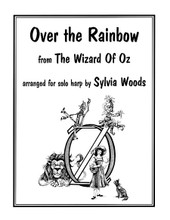 Over the Rainbow (Arranged for Solo Harp). Arranged by Sylvia Woods. For Harp. Harp. Softcover. 10 pages. Published by Hal Leonard.

This sheet music includes two solo harp arrangements of Over the Rainbow from the classic film The Wizard of Oz. Both versions can be played on either a lever harp or a pedal harp. The easy arrangement is playable by advanced beginners, and requires 2 sharping lever changes. The advanced arrangement includes more chords, and additional sharping lever changes. Fingerings are included.

Both versions include the little-known opening verse to this beloved song. The lyrics are printed in the music, so you can sing along as you play!

These arrangements are reprinted from Sylvia Woods' harp book of music from The Wizard of Oz.