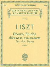 12 Etudes d'execution transcendante (Piano Solo). By Franz Liszt (1811-1886). Edited by P Gallico. For Piano. Piano Method. SMP Level 10 (Advanced). 148 pages. G. Schirmer #LB788. Published by G. Schirmer.

About SMP Level 10 (Advanced) 

Very advanced level, very difficult note reading, frequent time signature changes, virtuosic level technical facility needed.