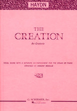 The Creation: An Oratorio (SATB). By Franz Joseph Haydn (1732-1809). Arranged by V Novello. For Choral, Organ, Piano (SATB). Choral Large Works. Sacred. 168 pages. G. Schirmer #ED190. Published by G. Schirmer.

English. With piano/organ accompaniment.