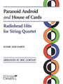 Paranoid Android and House of Cards (Radiohead Hits for String Quartet Strings Charts Series). By Radiohead. Arranged by Eric Gorfain. For String Quartet. String Letter Publishing. Softcover. 44 pages. Published by String Letter Publishing.

Orchestral in scope, but rock by instrumentation, Radiohead pushed the musical limits of rock music with its 1997 landmark album OK Computer. This arrangement of the album's epic track “Paranoid Android” will challenge any string quartet. Tricky rhythms and time-signature changes are just the tip of the iceberg for this complex piece of music. Polar opposite in tone to “Paranoid Android” is the Grammy-nominated song “House of Cards” (In Rainbows, 2007), an uncharacteristically relaxed Radiohead love ballad. Melodically deadpan, the crux of the song lies in the rhythmic groove created by the guitar figure faithfully played in this string quartet arrangement by the viola.