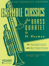 Ensemble Classics Series Brass Quartets - Volume 2 (for Two Cornets (Trumpets) and Two Trombones (Trombone and Baritone B.C.)). By Various. Edited by Himie Voxman. For Brass Quartet, Brass Ensemble. Ensemble Collection. 32 pages. Published by Rubank Publications.

Brass Quartets, Volume II.