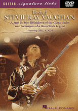 The Best of Stevie Ray Vaughan (DVD). (A Step-By-Step Breakdown of the Guitar Styles and Techniques of a Blues/Rock Legend). By Stevie Ray Vaughan. For Guitar. Hal Leonard Guitar Signature Licks DVD. Blues Rock and Blues. Difficulty: medium to medium-difficult. Instructional video: DVD. Instructional and musical examples. Published by Hal Leonard.

In this outstanding DVD, author/clinician/recording artist Greg Koch teaches the trademark riffs and solos of SRV, the man responsible for reinventing blues and rock on the guitar. Greg analyzes eight classics in detail, including Ain't Gone 'N' Give Up on Love * The House Is Rockin' * Scuttle Buttin' * and more. Also available: Stevie Ray Vaughan's Greatest Hits Guitar Signature Licks DVD - HL.320256.